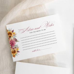 Fall In Love Bridal Shower Advice and Wishes Enclosure Card
