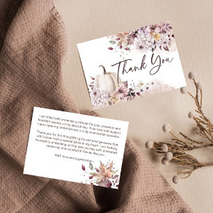 Fall in love bridal shower boho pumpkin thank you card