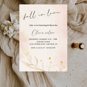 Fall in Love Bridal Shower - Elegant Autumn Bride Invitation