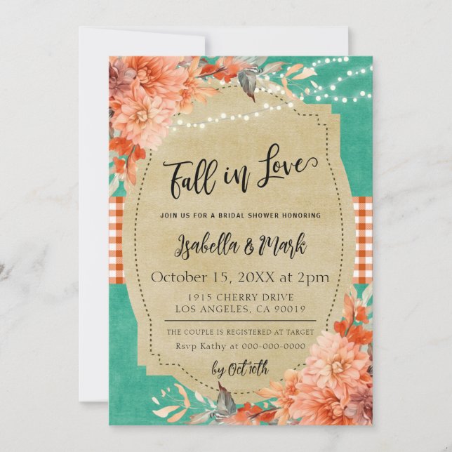 Fall in Love Bridal Shower Invitation (Front)