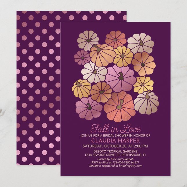Fall in Love Bridal Shower Invitation (Front/Back)