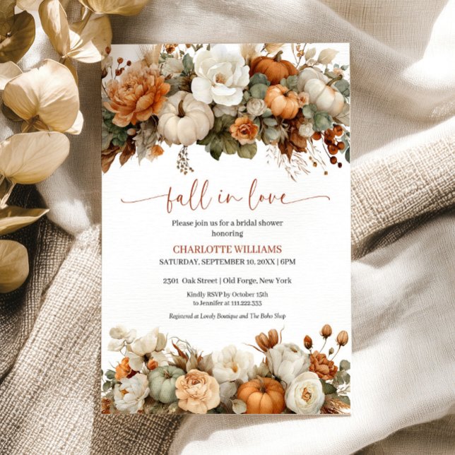 Fall In Love Bridal Shower Invitation (Creator Uploaded)
