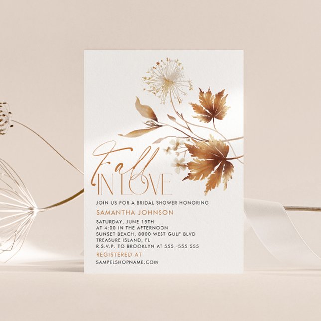 Fall in Love Bridal Shower Invitation (Fall in Love Bridal Shower Invitation)