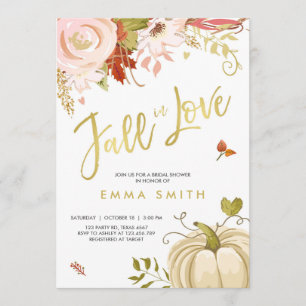 Fall in Love  Bridal shower invitation Baby Autumn