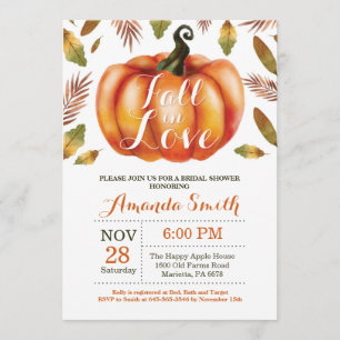 Fall in Love Bridal Shower Invitation Card
