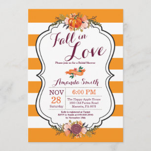 Fall in Love Bridal Shower Invitation Card