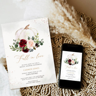 Fall in love Bridal Shower Invitation, Floral Invitation