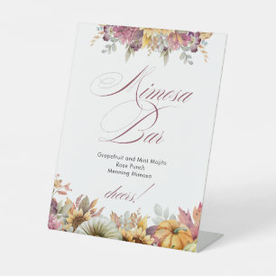 Fall In Love Bridal Shower Mimosa Bar Pedestal Sign