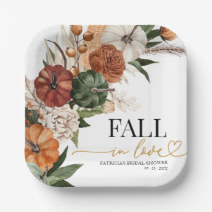 Fall In Love Bridal Shower Paper Plate