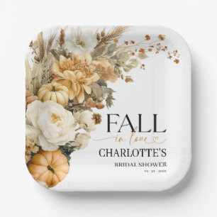 Fall In Love Bridal Shower Paper Plate