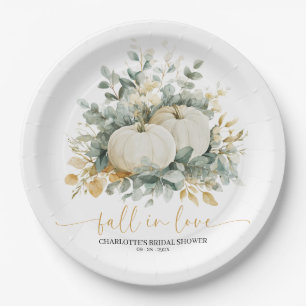 Fall In Love Bridal Shower Paper Plate