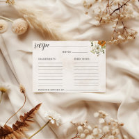 Fall in Love | Bridal Shower Recipe Card