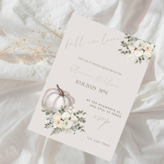 Fall in Love Bridal Shower - Rustic Autumn Leaves  Invitation