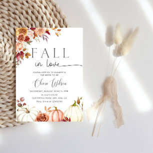 Fall in Love Bridal Shower- Rustic Autumn Party Invitation