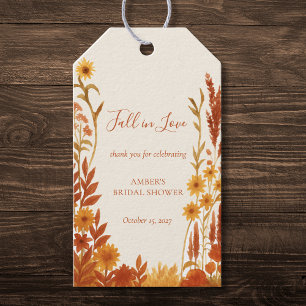 "Fall in Love" Bridal Shower Thank You Favour Gift Tags