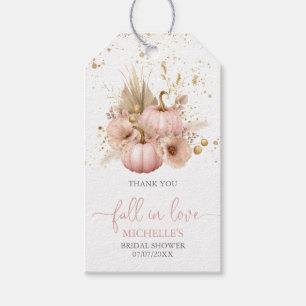 Fall in Love Bridal Shower Thank You Pumpkin Gift Tags