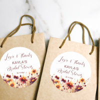 Fall in love burgundy dahlias bridal shower favour