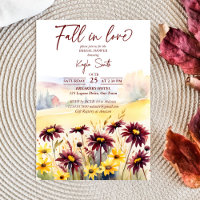Fall in love burgundy dahlias yellow daisie bridal