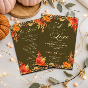 Fall in Love Details on Back Floral Wedding Gold