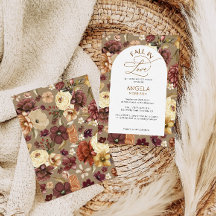 Fall in Love Elegant Modern Floral Bridal Shower