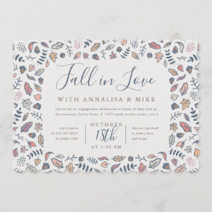 Fall in Love Engagement Party Invitation