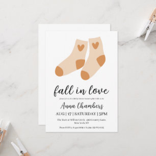 fall in love fall bridal shower invitations