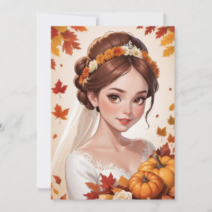 fall in love fall bridal shower invitations