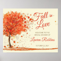 Fall in Love Fall Bridal Shower Welcome Sign