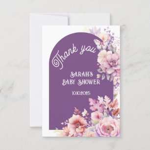 Fall in love fall floral baby bloom thank you  card