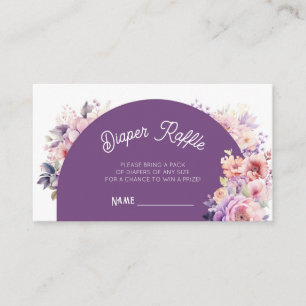 Fall in love fall floral baby Diaper raffle ticket Enclosure Card