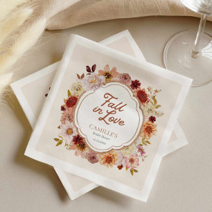 Fall in Love Fall Floral Bridal Shower Napkins
