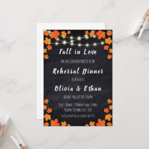 fall in love fall rehearsal dinner invitations