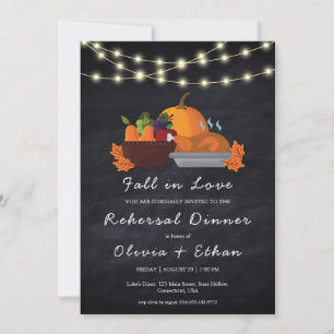 fall in love fall rehearsal dinner invitations