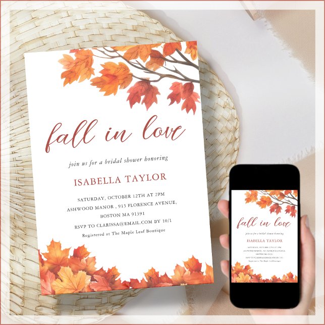 Fall in Love | Fall Tree Bridal Shower Invitation (Creator Uploaded)
