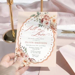 Fall in Love Floral Baby Shower Invitation