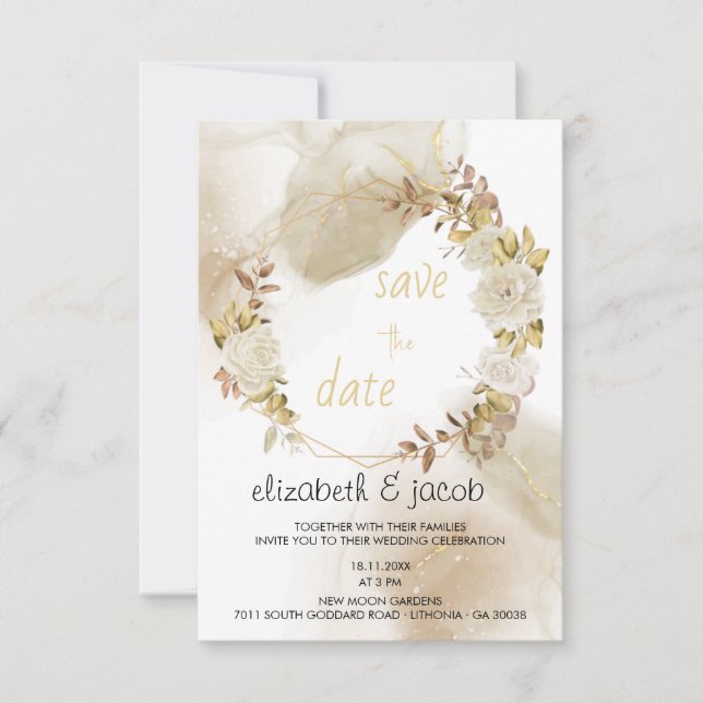 Fall in Love  Floral Invitation (Front)