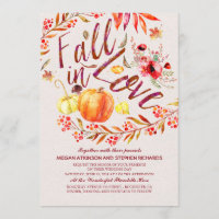 Fall in Love Floral Pumpkin Rustic Country Wedding