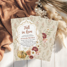 Fall in Love Flowers  Watercolor  bridal shower In