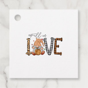 Fall In Love Gnome Fall Autumn Design   Favour Tags