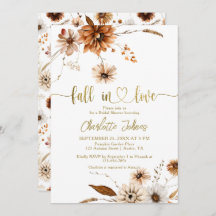 Fall In Love Gold Cream Terracotta Bridal Shower