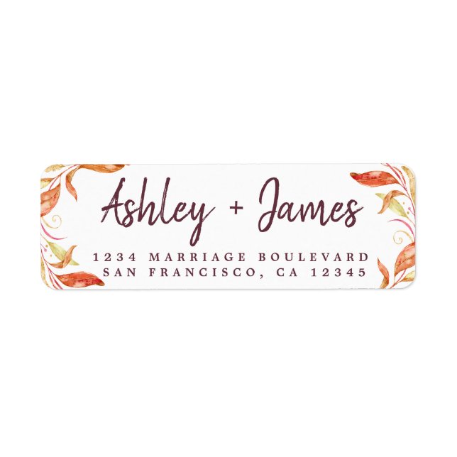 Fall in Love Golden Foliage Autumn Return Address (Front)