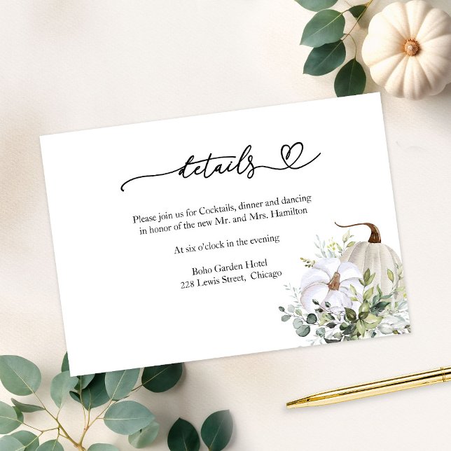 Fall in Love Greenery Wedding Details Enclosure Card (Creator Uploaded)