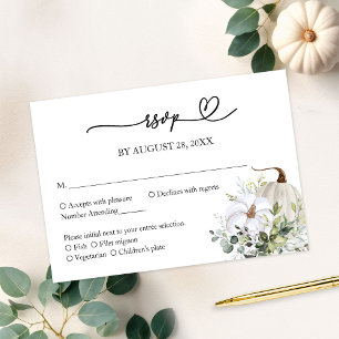 Fall in Love Greenery Wedding RSVP Card