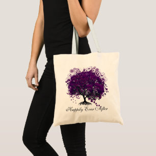 Fall In Love Happily Ever After Tree Purple Leaves Tote Bag