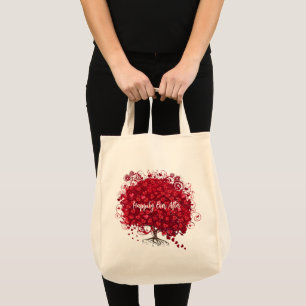 Fall In Love Happily Ever After Tree Red Leaves Tote Bag