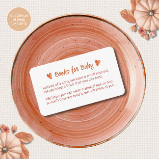 Fall in Love Hearts Baby Shower Enclosure Cards