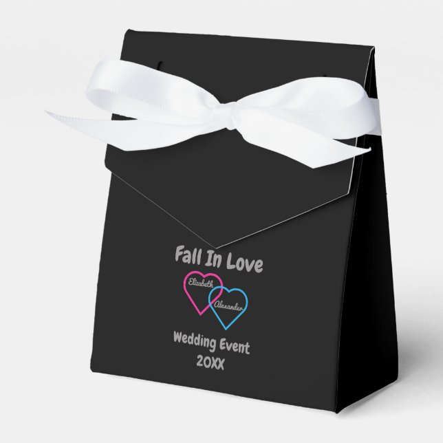 Fall In Love Hearts Favor Box (Front Side)