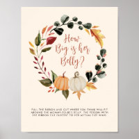 Fall in Love How Big is her Belly Baby Shower Game