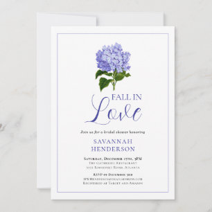 Fall in Love Lavender Hydrangea Bridal Shower Invitation