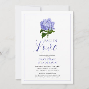 Fall in Love Lavender Hydrangea Bridal Shower Invitation